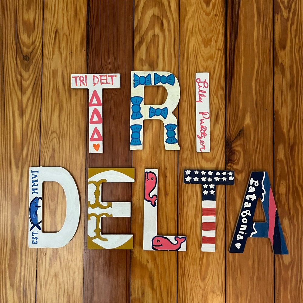 Tri Delta wood letters